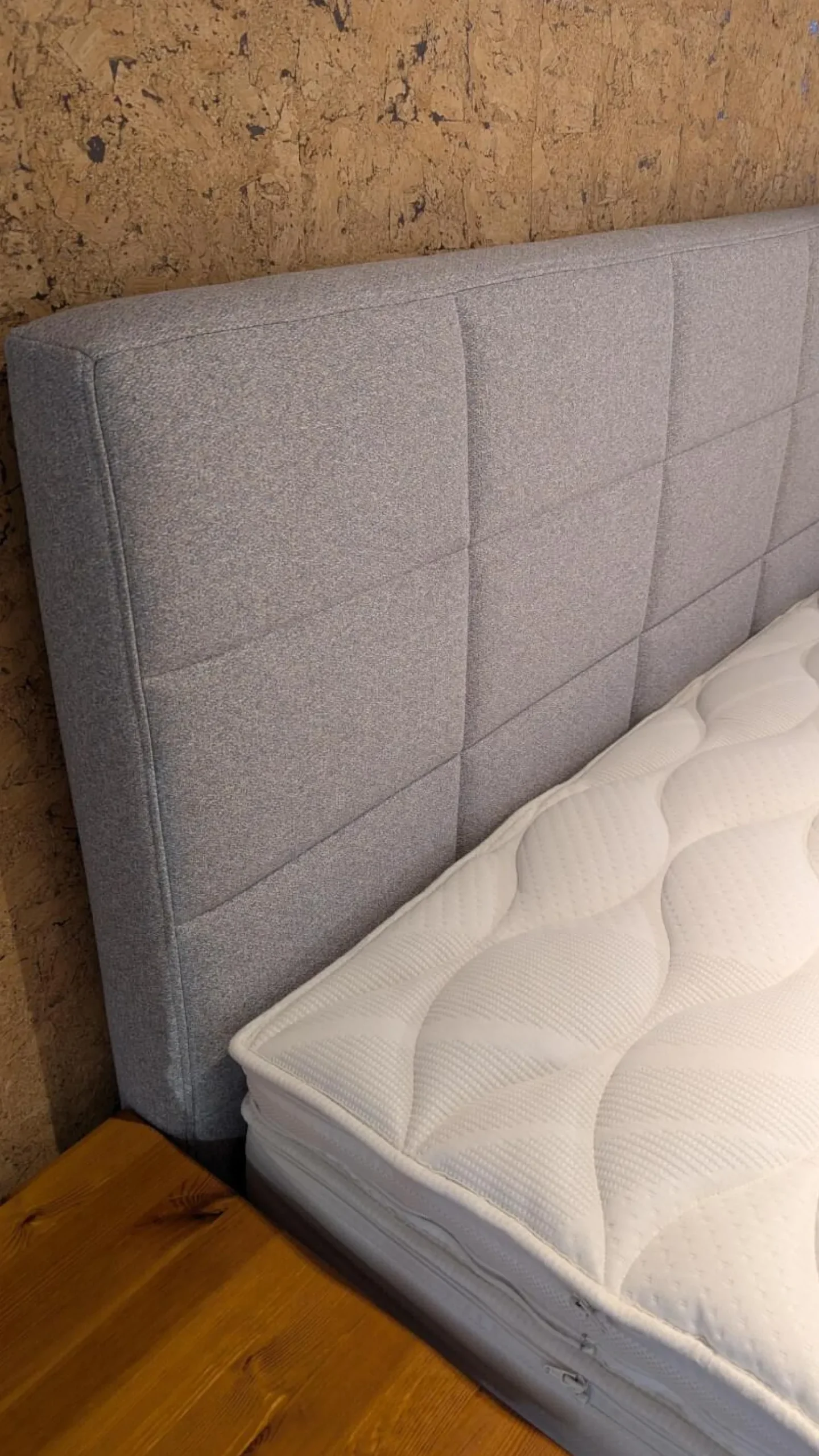 Frankenstolz Boxspringbetten|Boxspringbett Silver Express Stoff A 1104 Grau Füße Holz Mit Partnermatratze Und Gel Topper