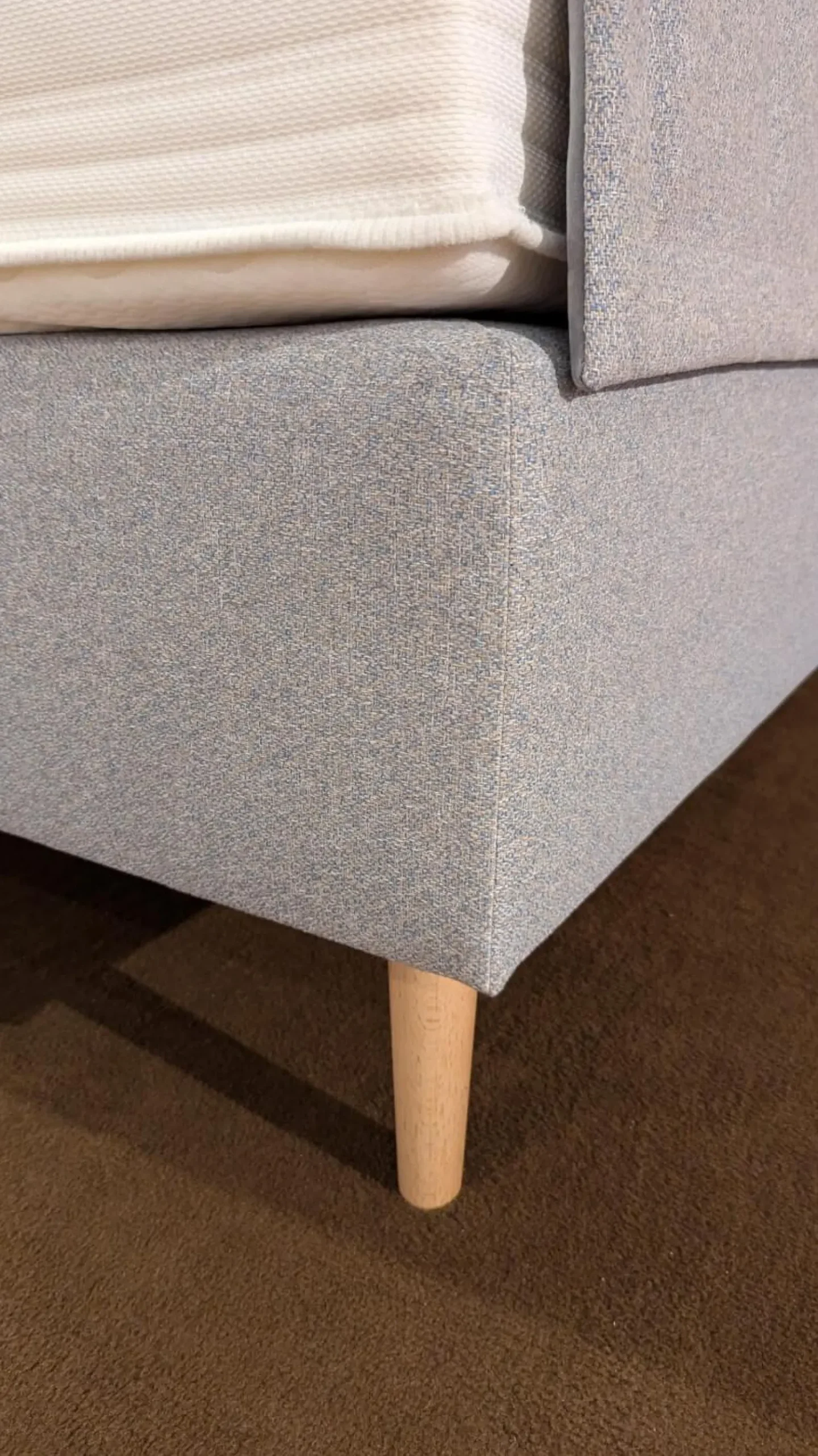 Frankenstolz Boxspringbetten|Boxspringbett Silver Express Stoff A 1104 Grau Füße Holz Mit Partnermatratze Und Gel Topper