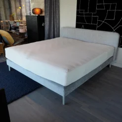 Riposa Boxspringbetten|Boxspringbett Slow 19 Stoff Tin 705 Grau Fuß Holz Grau ohne Matratzen