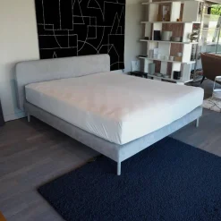 Riposa Boxspringbetten|Boxspringbett Slow 19 Stoff Tin 705 Grau Fuß Holz Grau ohne Matratzen