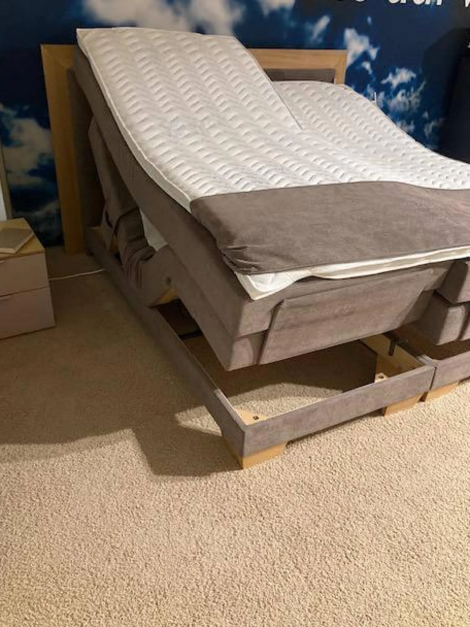 Delux Production OÜ Boxspringbetten|Boxspringbett Taara Stoff Rebel 12 Taupe mit Verstellfunktionen