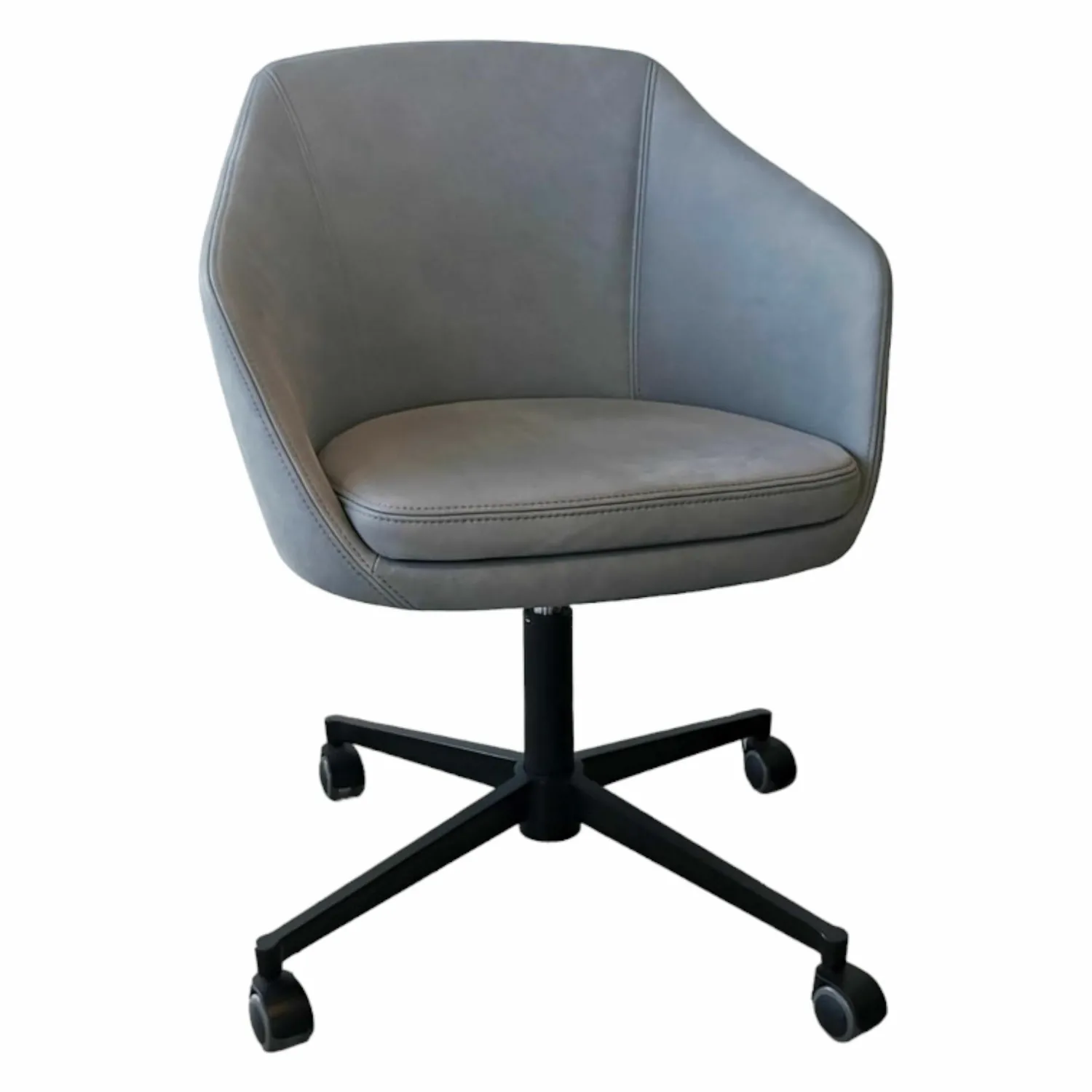 Cramer Polstermanufaktur Bürostühle|Büro-Drehstuhl Jana Leder Novara 1279 Dust Grau Höhenverstellbar Mit Rollen