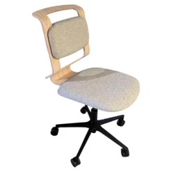 Team 7 Bürostühle|Bürodrehstuhl Kids Polsterung Stoff Ripley 101 Grau Rücken Eiche Weißgeölt Drehgestell Schwarz