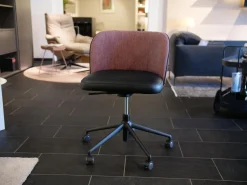 KFF Bürostühle|Bürostuhl Gaia Line V1 Stoff Picasso Red Rot 5358 Sitz Leder Milano Schwarz Gestell M02 Schwarz