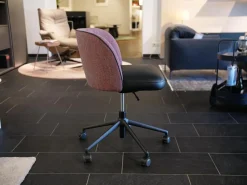 KFF Bürostühle|Bürostuhl Gaia Line V1 Stoff Picasso Red Rot 5358 Sitz Leder Milano Schwarz Gestell M02 Schwarz