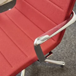 ICF Bürostühle|Bürostuhl Valea Elle Bezugsstoff Swing 806 Rot Vierfuß Kreuz Gestell Verchromt Mit Hohem Rücken