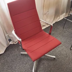 ICF Bürostühle|Bürostuhl Valea Elle Bezugsstoff Swing 806 Rot Vierfuß Kreuz Gestell Verchromt Mit Hohem Rücken