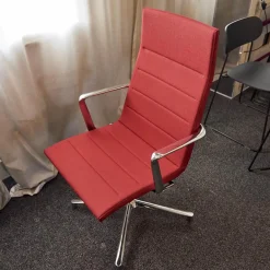 ICF Bürostühle|Bürostuhl Valea Elle Bezugsstoff Swing 806 Rot Vierfuß Kreuz Gestell Verchromt Mit Hohem Rücken