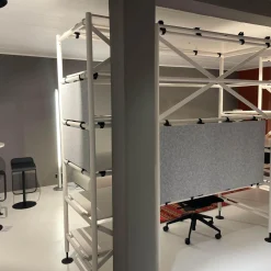 Vitra Regale|Bürosystem Comma Shelf und Horizontal Beam Melamin Soft Light Screen Vlies Kieselgrau