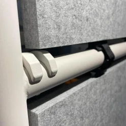 Vitra Regale|Bürosystem Comma Shelf und Horizontal Beam Melamin Soft Light Screen Vlies Kieselgrau