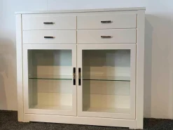 Form Exclusiv Vitrinen & Highboards|Buffet Bordeaux MDF Weiß Lichtgrau Gewischt