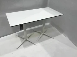 Actiu Schreibtische & Sekretäre|Esstische|Cafeteria Tisch Tischplatte Laminat Weiß Gestell Pulverbeschichtet Weiß