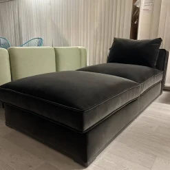 Maxalto Daybeds & Recamieren|Chaise Longue Solatium Bezug Stoff Super Anthrazit Füße Nickel Bronzefarben Lackiert