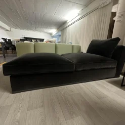 Maxalto Daybeds & Recamieren|Chaise Longue Solatium Bezug Stoff Super Anthrazit Füße Nickel Bronzefarben Lackiert