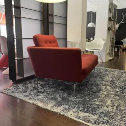 Vitra 2-Sitzer-Sofas|Chaise Lounge Suita Klein Stoff Laser Farbe 35 Rot Moorbraun Untergestell Poliert