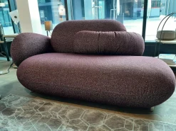 Leolux 2-Sitzer-Sofas|Chaiselongue Pulla Bezug Stoff 4 Mondo Viola 13 Füße Aluminium Poliert