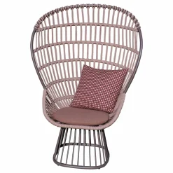 Kettal Loungemöbel|Clubsessel Cala Geflecht Rope Rosa 413 Gestell Aluminium Sepia