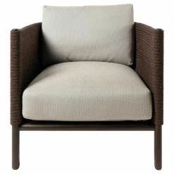 Kettal Loungemöbel|Clubsessel Giro Geflecht Chesnut Soga 475 Bezug Porous Frey 08L Gestell Cinnamon Teak