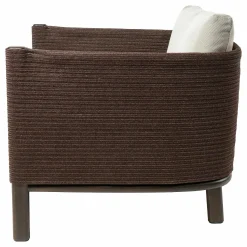 Kettal Loungemöbel|Clubsessel Giro Geflecht Chesnut Soga 475 Bezug Porous Frey 08L Gestell Cinnamon Teak