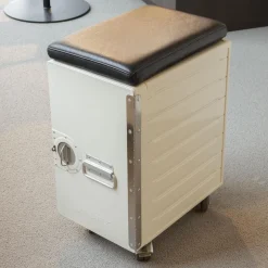 Bordbar Regale & Container|Container Box White Mit Leder Sitzkissen