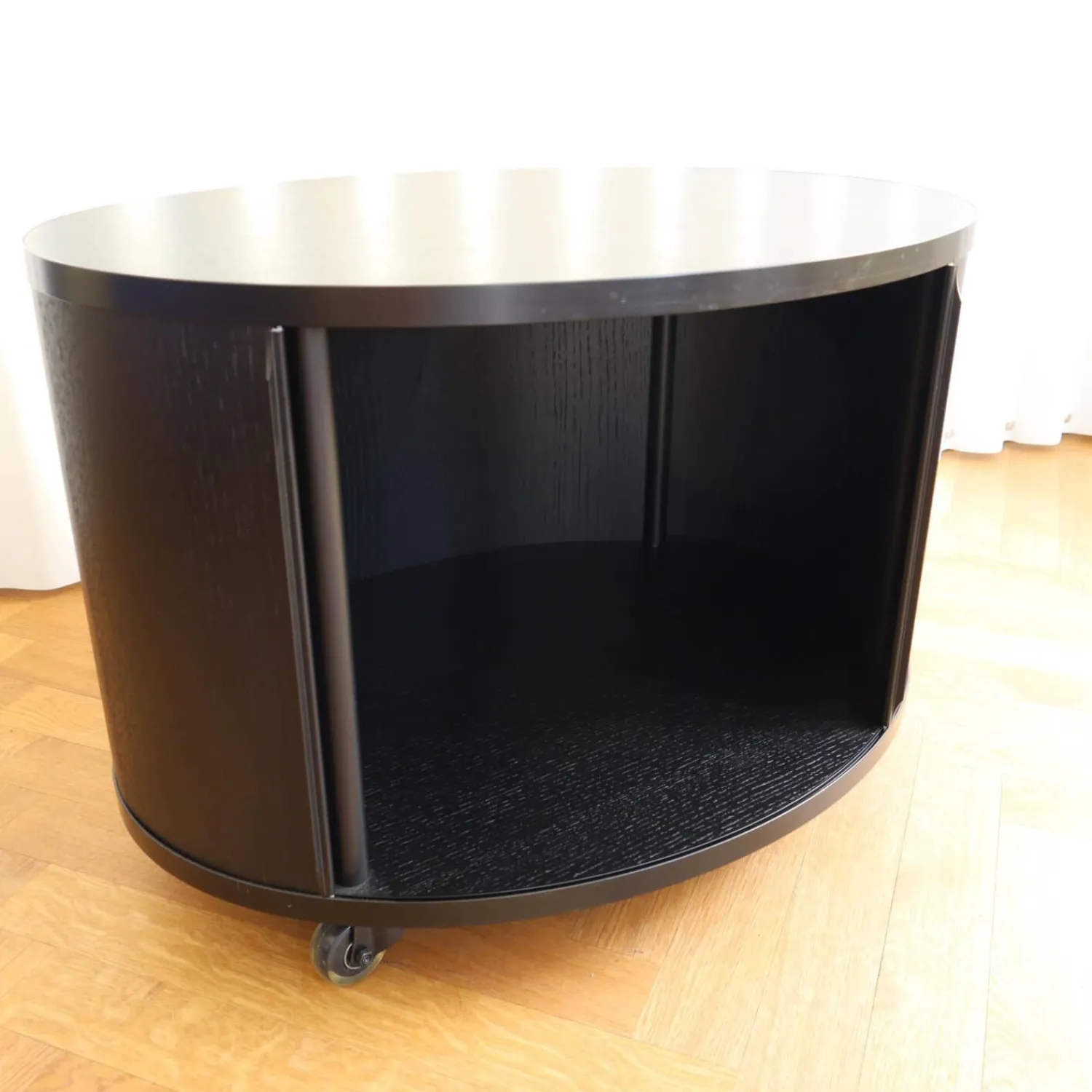 Wogg Regale & Container|Container Ellipse Einstöckig Melamin Schwarz Profile Aluminium Schwarz