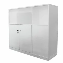 Sedus Regale & Container|Container Grand Slam Korpus Reinweiß mit Schließfachschrank Griff Verchromt