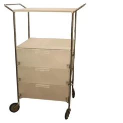 Kartell Regale & Container|Container Mobil 2330 Mit Handgriffen Eisfarben L1 Verchromt