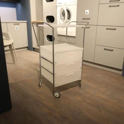 Kartell Regale & Container|Container Mobil 2330 Mit Handgriffen Eisfarben L1 Verchromt