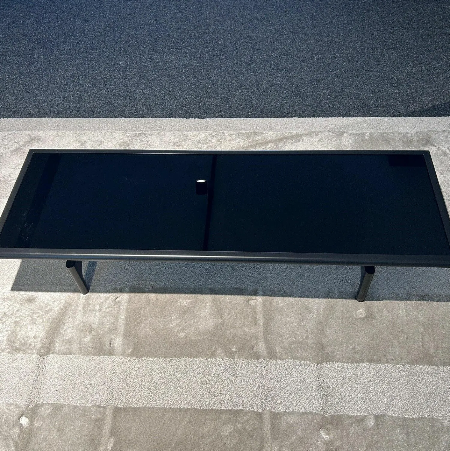 Rolf Benz Couchtische|Couchtisch 901-313 Platte Glas Und Gestell Buche Verkehrsschwarz Lackiert