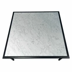 Rolf Benz Couchtische|Couchtisch 901-211 Platte Marmor Carrara Grau Geledert Gestell Buche Verkehrsschwarz Lackiert