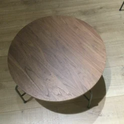 Rolf Benz Couchtische|Couchtisch 947-353 Platte Nussbaum Massiv Gestell Metall Lackiert Umbragrau