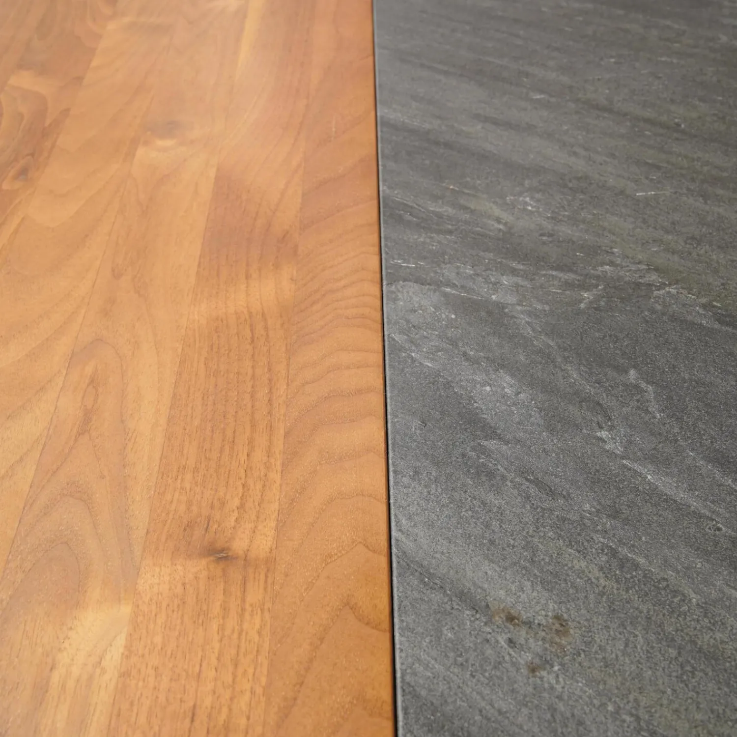 Rolf Benz Couchtische|Couchtisch 985-213 Tischplatten Nussbaum Amerikanisch Und Echtsteinfurnier Schiefer Gestell Stahl Schwarz Brilliant