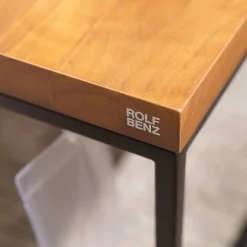 Rolf Benz Couchtische|Couchtisch 985-213 Tischplatten Nussbaum Amerikanisch Und Echtsteinfurnier Schiefer Gestell Stahl Schwarz Brilliant