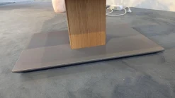 Vierhaus Couchtische|Couchtisch 5600 WEIX Platte Lack RAL 7006 Grau Gestell Wildeiche Geölt Fußplatte Lack RAL 7006 Grau Rollbar Inklusive Höhenverstellung