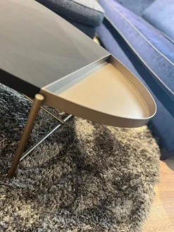 Christine Kröncke Couchtische|Couchtisch Bela Ct 135 Tischplatte Eiche Wengefarbig Furniert Ablage Bronce Look No. 34 Gestell Metall Bronce Look No. 34