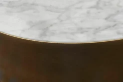 Meridiani Couchtische|Couchtisch Belt Oval Platte Marmor Carrara Gioia Messing Bronziert