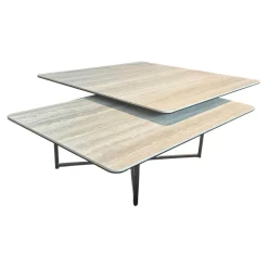 Contur Couchtische|Couchtisch Cena C Platte Keramik Tarvertino Geädert Matt Grau Gestell Lack Manganese 2525 Grau Mit Schwenkbarer Platte