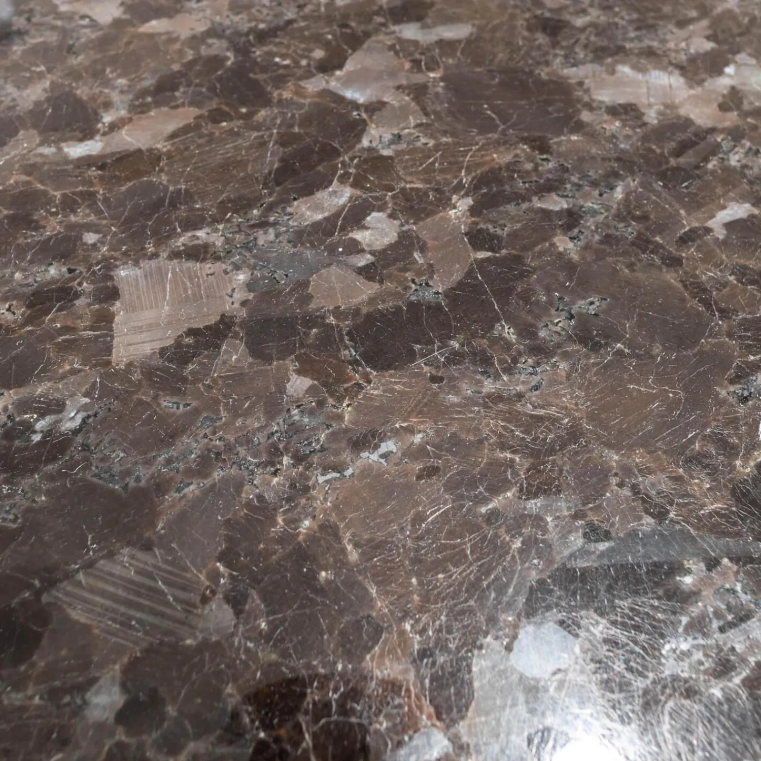 Draenert Couchtische|Couchtisch Charme AVK Platte Stein Braun Antico Gestell Hochglanz Chrom