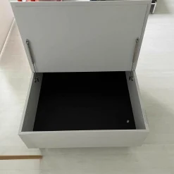 COR Couchtische|Couchtisch Conseta MDF Lack Platin M14 Metallkufe Verchromt Mit Klappe