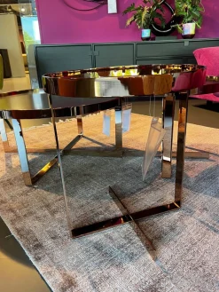 Christine Kröncke Couchtische|Couchtisch Cross 408 Einlegeplatte Schwarzstahl Matt Schutzlackiert Gestell Metall Rose