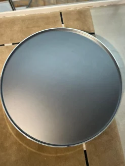 Christine Kröncke Couchtische|Couchtisch Cross Ct 80 Tischplatte Walzstahlplatte Matt Schutzlackiert Anthrazitfarben Gestell Metall Verchromt