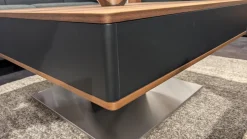 Gwinner Couchtische|Couchtisch CT 302 85L Platte Astnussbaum Natur Rahmen Lack Seidenmatt Anthrazit Fuß Edelstahl Mit Liftfunktion