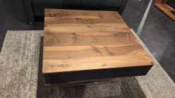 Gwinner Couchtische|Couchtisch CT 302 85L Platte Astnussbaum Natur Rahmen Lack Seidenmatt Anthrazit Fuß Edelstahl Mit Liftfunktion