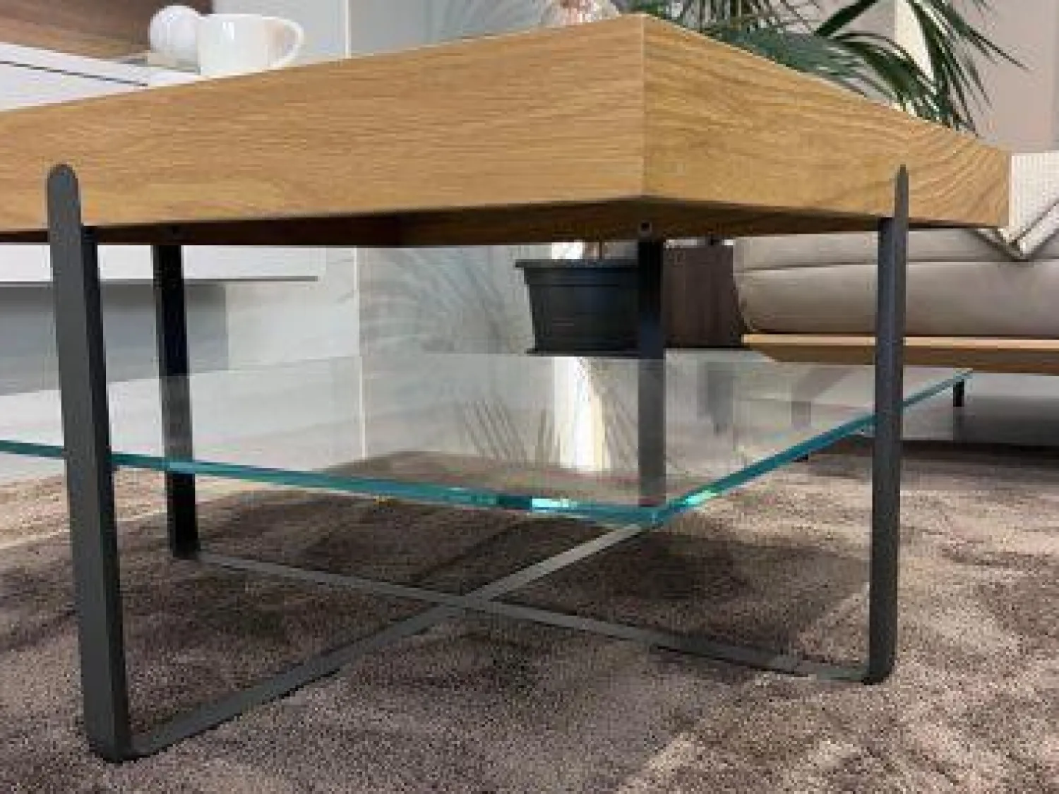 Hülsta Couchtische|Couchtisch CT 240 Natureiche Lack grau