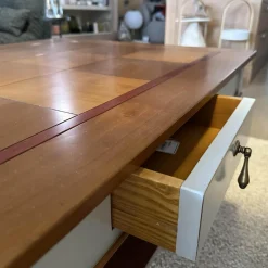 Ehalt Couchtische|Couchtisch Directoire Schachbrett Holz Kirschbaum Lackiert Hellbraun Und Dunkelbraun Korpus Hellgrau