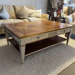 Ehalt Couchtische|Couchtisch Directoire Schachbrett Holz Kirschbaum Lackiert Hellbraun Und Dunkelbraun Korpus Hellgrau