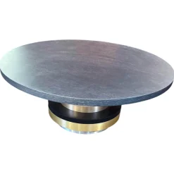 Bretz Couchtische|Couchtisch Disquo Eiche Furniert Gebeizt Matt Lackiert