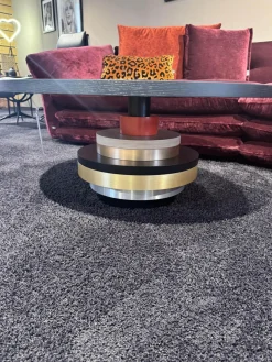 Bretz Couchtische|Couchtisch Disquo Eiche Furniert Gebeizt Matt Lackiert