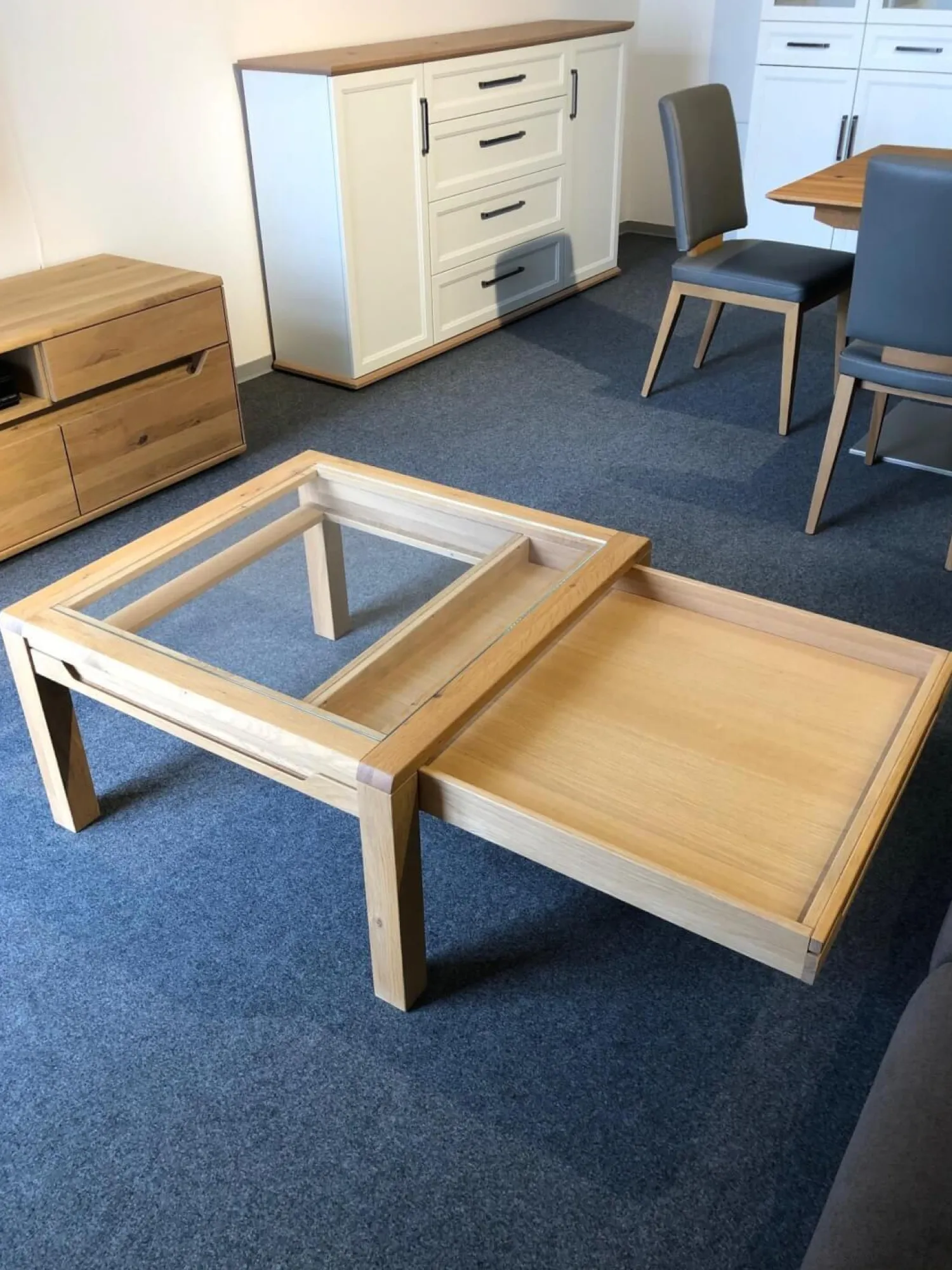 Decker Couchtische|Couchtisch Divano Wildeiche Massiv Oberfläche Bianco Geölt