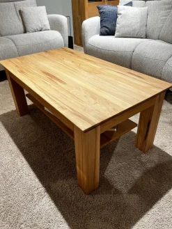 Global Couchtische|Couchtisch Faro Plus Kernbuche Geölt Mit Ablageplatte